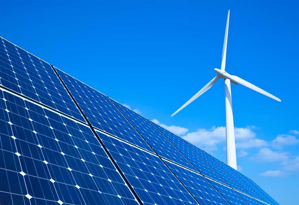 Windmill and Solar panels
